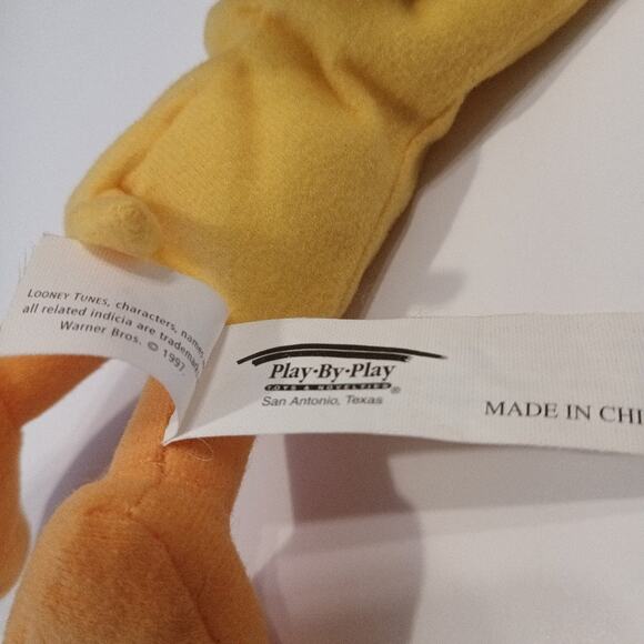 1997 Twety Bird 7 inch Looney tunes beanbag plush toy play-by-play vintage - Picture 6 of 6